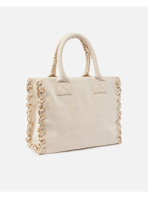 Beach Shopper in canvas riciclato sale e pepe PINKO | 100782A1X1/7UHQ